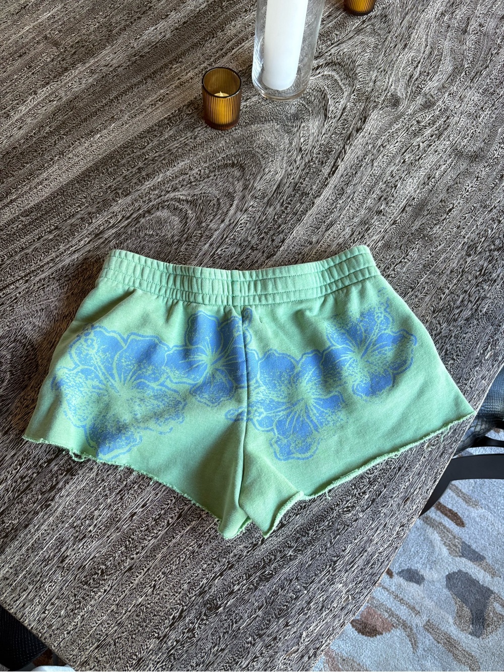 PacSun Mint Green Floral Athletic Lounge Shorts